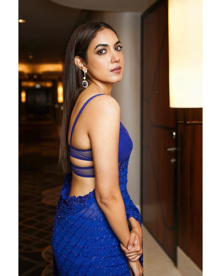Actress Ritu Varma Hot And Sexy In Blue Backless Saree Photos Actress Photos