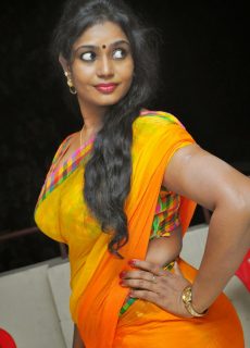 Jayavani Aunty Hot Sexy Navel Show In Yellow Saree