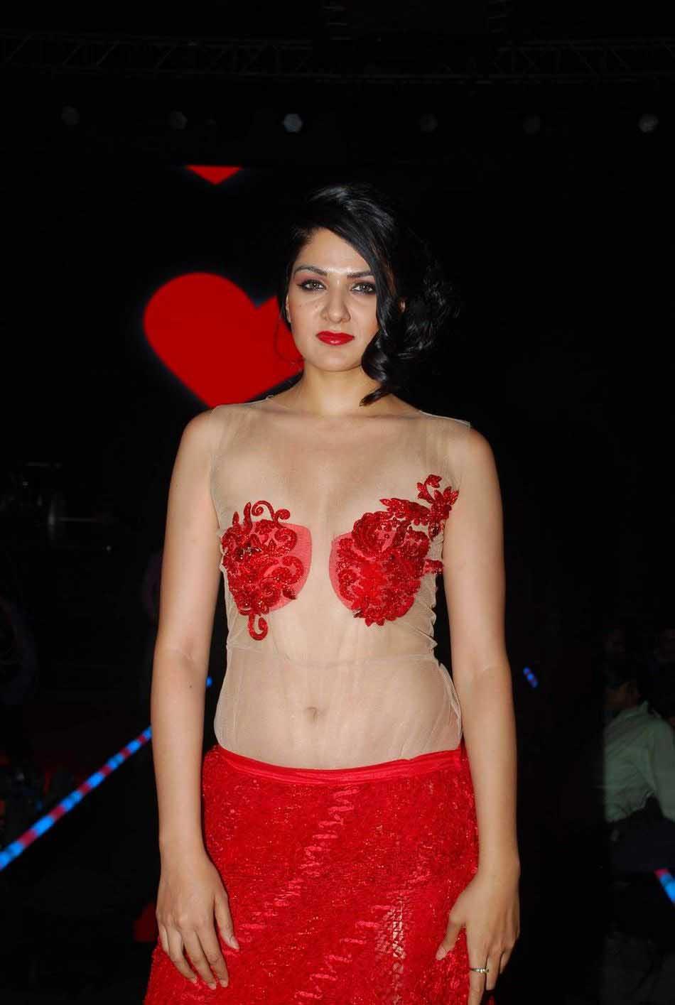 Sakshi Chaudhary Sexy Navel And Cleavage Show In Transparent Dress 2 Aaaatce