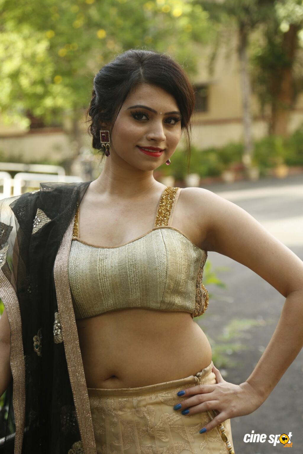 Priyanka Ramana Hot Sexy Navel Show In Saree PhotoShoot Stills 2 Aaaadkm