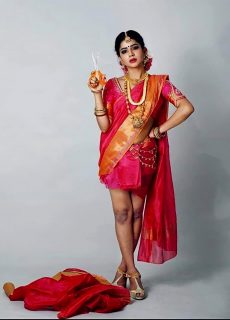 Pavithra Lakshmi Sexy Thigh Show In Half-Saree Latest Photoshoot Stills