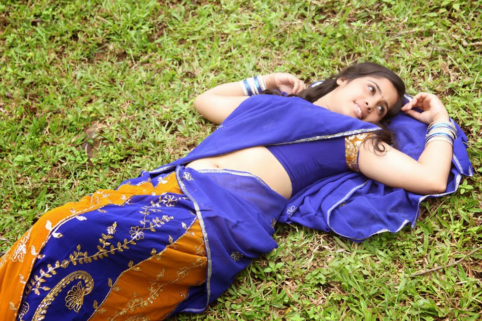 Actress Jesmy Hot Sexy Navel Show In Saree Photoshoot Stils 19