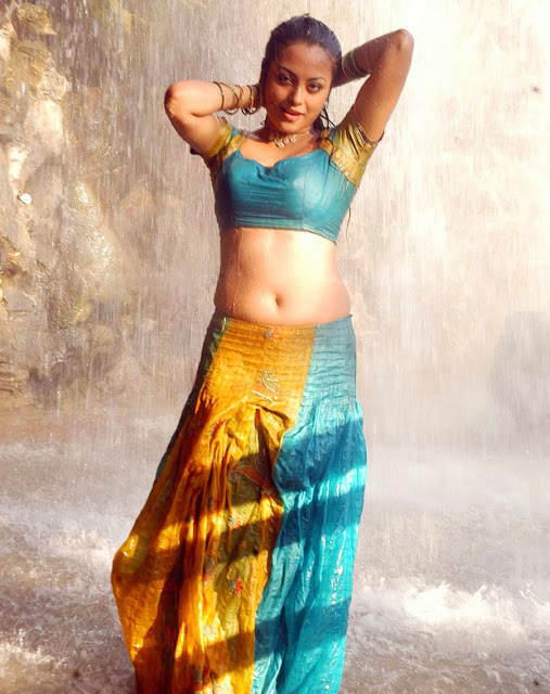 Actress Meenakshi Sexy Navel Cleavage Show In Half Saree Stills From Rajadhi Raja Movie 2H
