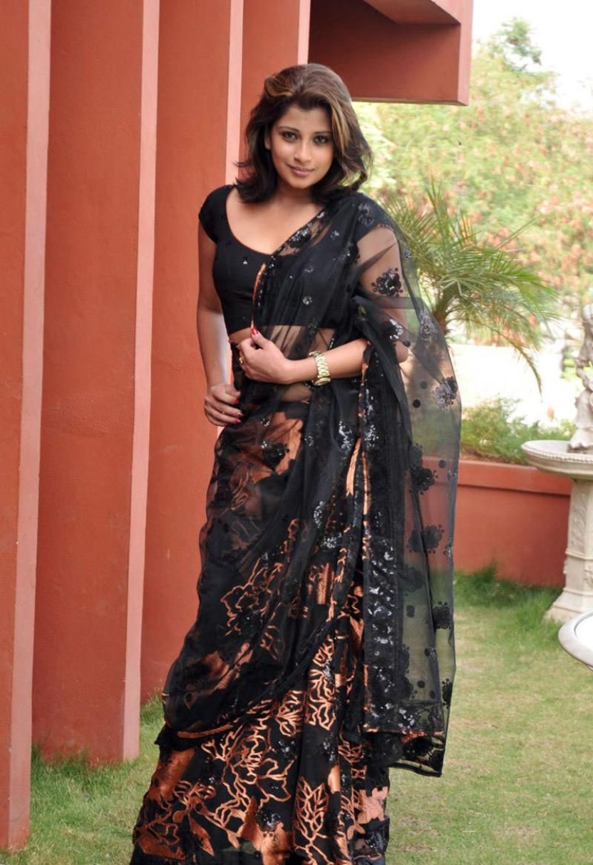 Nadeesha Hemamali Sexy Navel Show In Black Transparent Saree Photoshoot Stills 39
