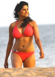 Sai Tamhankar Sexy Navel & Cleavage Show In Bikini Photoshoot Stills