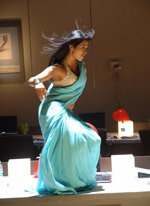Actress Shraddha Das Sexy Navel Show In Blue Saree Photoshoot Stills 21