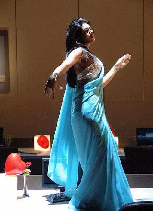 Actress Shraddha Das Sexy Navel Show In Blue Saree Photoshoot Stills 41