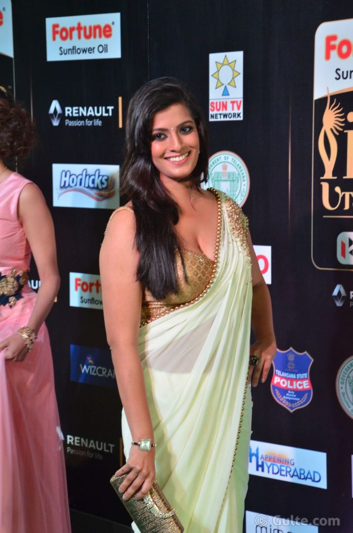 Actress Varalaxmi Sarathkumar Hot Sexy Cleavage Show At IIFA Red Carpet Photos 59