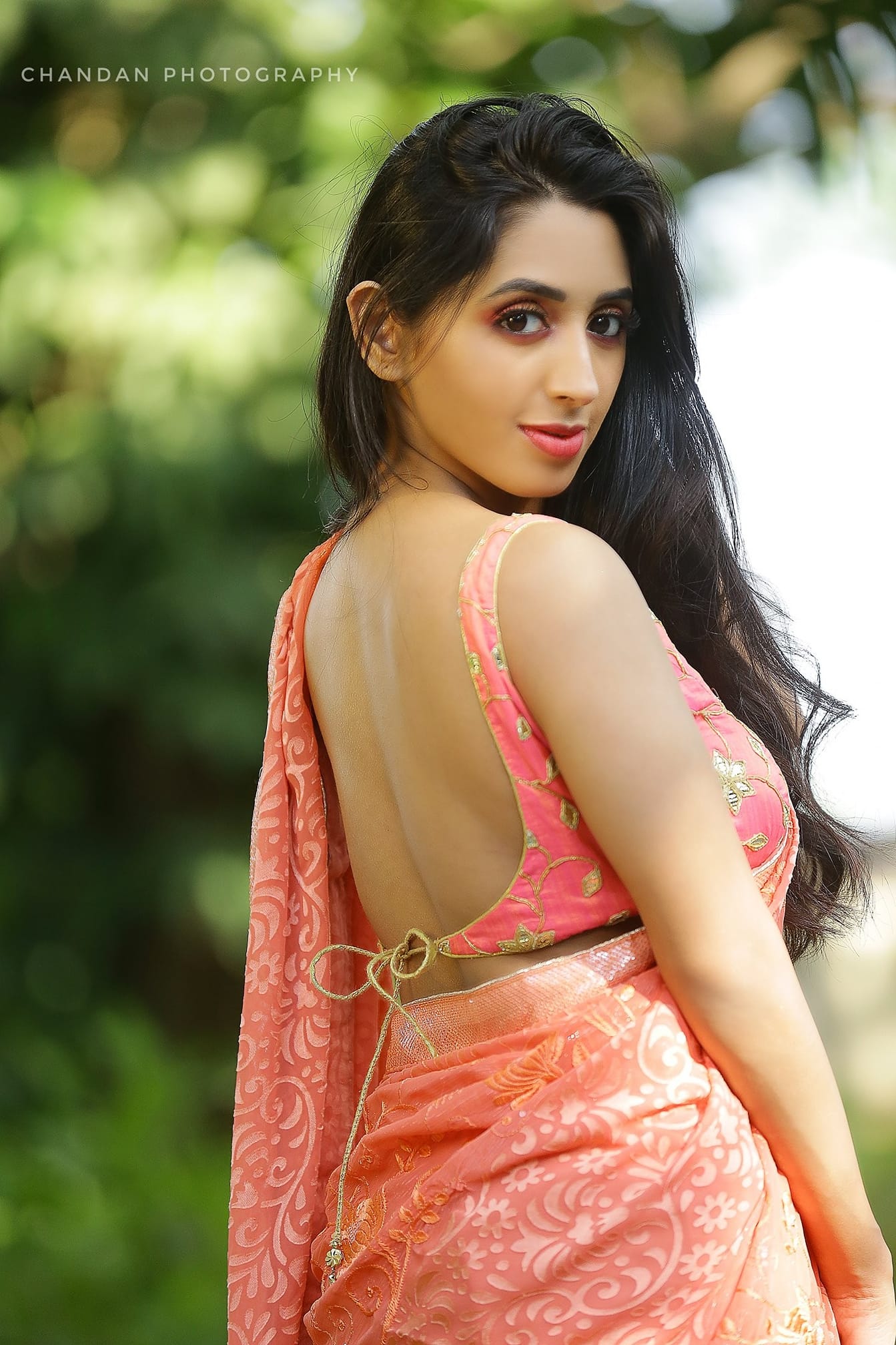 Actress Nisarga Lakshman Gowda Hot Sexy Navel Show In Saree Photoshoot Stills 39