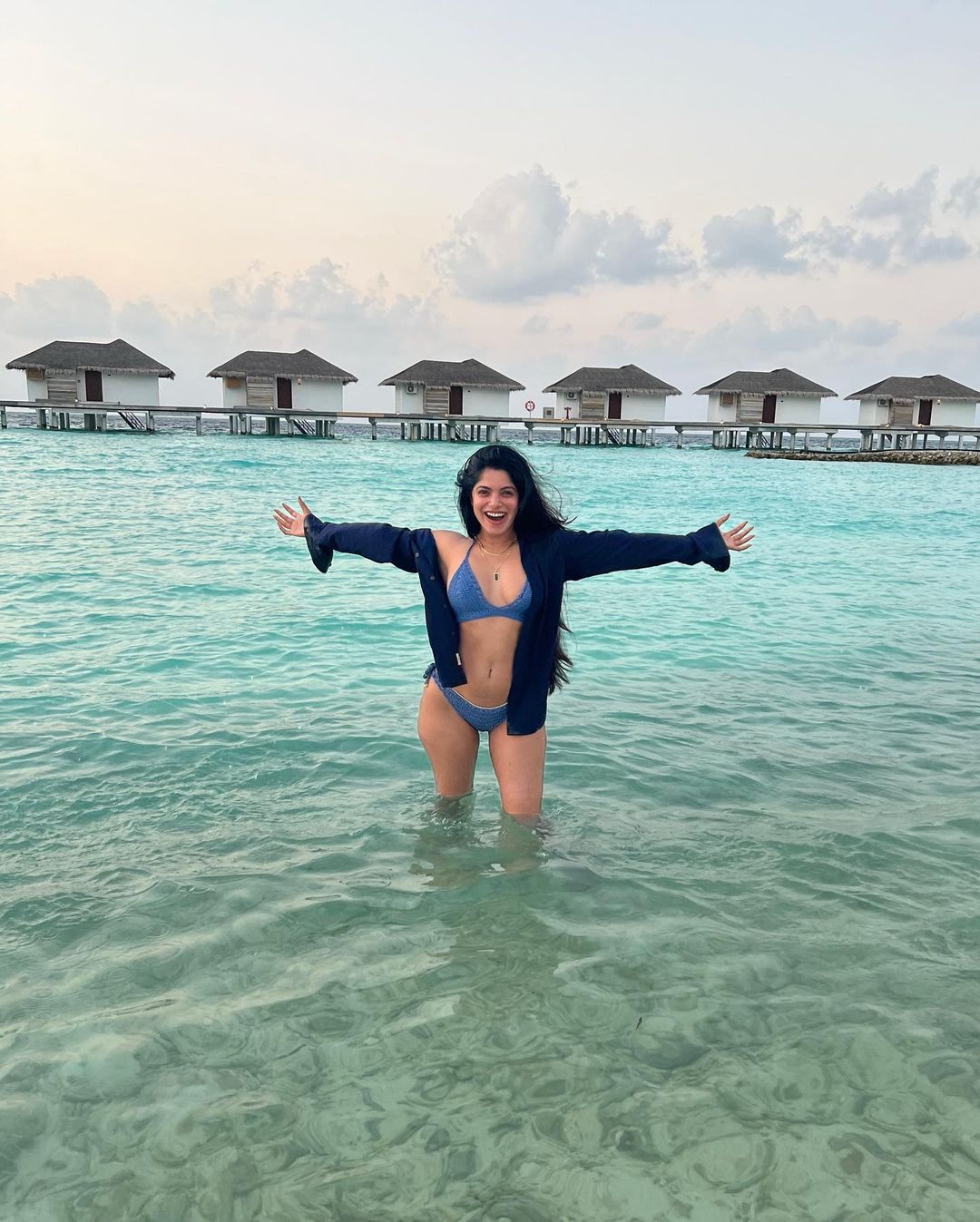 Actress Divya Bharathi Hot Sexy Navel Cleavage Show In Bikini Photos From Maldives Photos 1